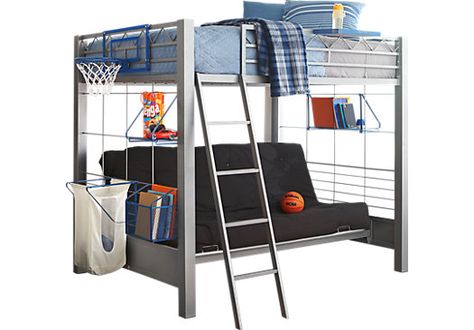 Bunk Bed With Futon, Bed With Futon, Affordable Bunk Beds, Bunk Bed Ideas Diy, Futon Diy, Bunk Beds Small Room, Rooms To Go Kids, Modern Bunk, Futon Bunk Bed