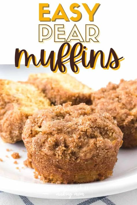 Over Ripe Pears Recipes, Spiced Pear Muffins, Ripe Pear Recipes Easy, Breakfast With Pears, Recipes With Ripe Pears, Pear Muffins Recipes Healthy, Fresh Pears Recipes, Can Pears Recipes, Fresh Pear Recipes Easy Simple