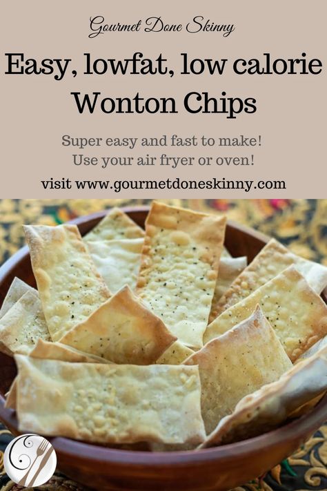 Low Calorie Salty Snacks, Low Calorie Crackers, Purple Recipes, Frying Recipes, Wonton Wrapper Recipes, Bacon Jam Recipe, Bariatric Meals, Wonton Chips, Crispy Wonton