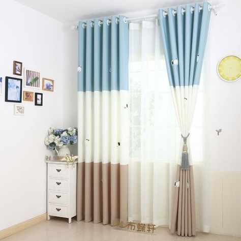 Baby Zimmer Ikea, Baby Blue Curtains, Nursery Curtains Boy, Boys Room Curtains, Boys Curtains, Blue And White Curtains, Curtain Sewing Pattern, Baby Room Curtains, Kids Room Curtains