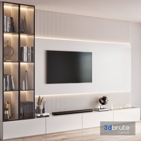 TV Wall 12 3d model Buy Download 3dbrute Led Tv Wall Design, Tv Wall Ideas, Ruang Tv, Tv Camera, Tv Walls, Dnevna Soba, Wall Unit Designs, Modern Tv Wall Units, Living Room Wall Units