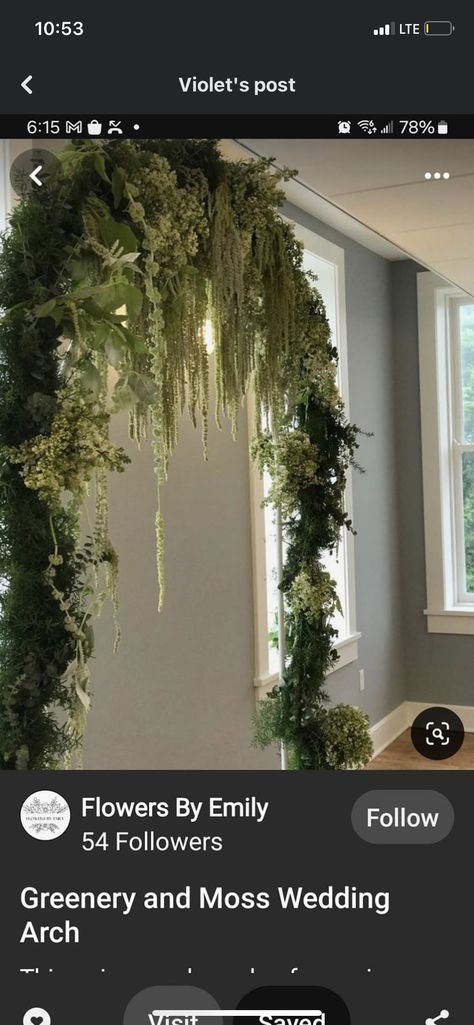 Dark Moody Forest Wedding, Dark Green Moody Wedding, Moss Wedding Arch, Moss Arch, Practical Magic Wedding Theme, Moody Forest Wedding Decor, Woodsy Wedding Arch, Goth Wedding Arch, Goth Forest Wedding