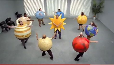 The opposite of what our planet costumes will look like. (Although these are hilariously awesome!) Planet Costume, Space Party Costumes, Earth Science Projects, Christmas Drama, Space Costumes, Diy Space, School House Rock, Space Party, Pretend Play Toys