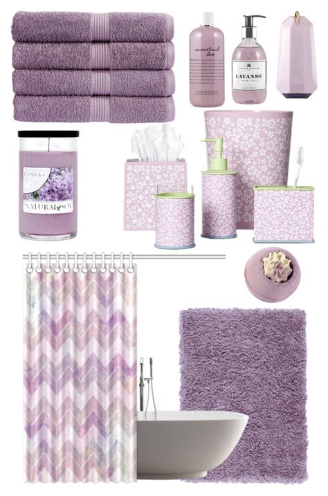 "Lavender bathroom." by mariananava ❤ liked on Polyvore featuring interior, interiors, interior design, home, home decor, interior decorating, Christy, Home Decorators Collection, Allure Home Creation and philosophy Lavender Bathroom Accessories, Lavender Bathroom Decor, Lilac Bathroom, Purple Bathroom Accessories, Lavender Bathroom, Purple Bathroom Decor, Purple Bathroom, Lavender Room, Bad Set