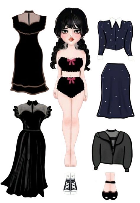 Wednesday paper doll printable Wednesday Addams Paper Doll, Wednesday Paper Doll, Paper Dolls Shoes, Lol Paper Dolls Printable Free, Paper Doll Printable, Disney Paper Dolls, Free Printable Paper Dolls, Paper Doll Printable Templates, Bongkar Pasang