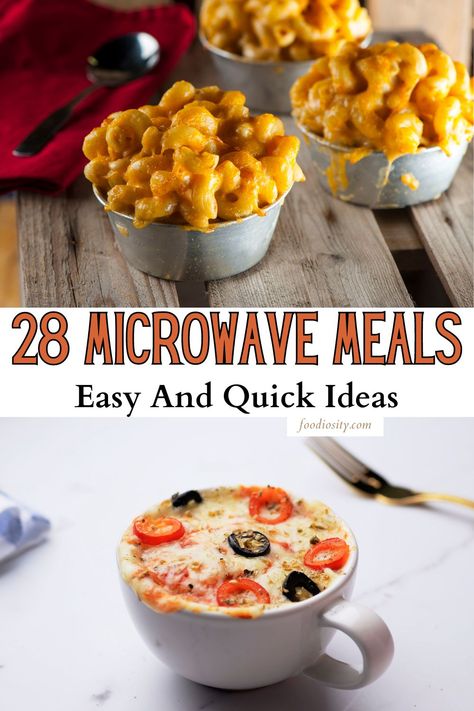 28 Microwave Meals - Easy And Quick Ideas - Foodiosity Easy Foods To Make In The Microwave, Easy Small Meals, Easy Microwave Breakfast Ideas, Quick Microwave Meals, Dorm Recipes Microwave, Microwave Meals Hotel, Microwave Meals For One, Recipes For One Person Easy, Microwave Recipes Dinner Easy