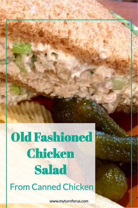 Chicken Salad From A Can, Chicken Salad From Canned Chicken, Chicken Salad Using Canned Chicken, Chicken Salad With Canned Chicken, Old Fashioned Chicken Salad, Chicken Salad With Celery, Canned Chicken Salad, Salads Lettuce, Classic Chicken Salad Recipe