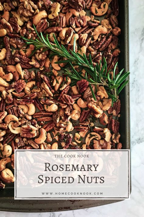 Herb Roasted Nuts Recipe, Rosemary Roasted Nuts Recipe, Rosemary Spiced Nuts Recipe, Rosemary Pecans Roasted, Rosemary Nuts Barefoot Contessa, Nuts For Christmas Gifts, Spiced Nuts Christmas, Rosemary Nuts Recipe, Smoked Nuts In Smoker