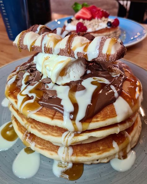 HAPPY PANCAKE DAY 🥞 This delicious stack was from @stackandstill in Leicester Square. You can build your own or choose a stack from the menu. Anything Kinder Bueno and I’m there! #pancakes #pancakeday #shrovetuesday #kinderbueno #pancakestack #pancakelover #pancakes🥞 Happy Pancake Day, Puff Pancake, Shrove Tuesday, Pancake Stack, Pancake Day, Leicester Square, Cake Lover, The Menu, Leicester