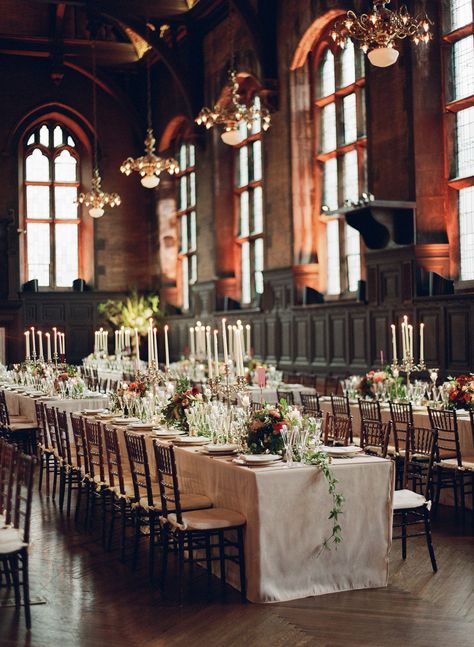 Vintage Wedding Ideas: Historic Reception Venue with Banquet Tables Vintage Wedding Ideas, Old World Wedding, Vintage Glam Wedding, Vintage Wedding Theme, Historic Wedding, Couple Things, English Wedding, Vintage Wedding Decorations, Glam Wedding