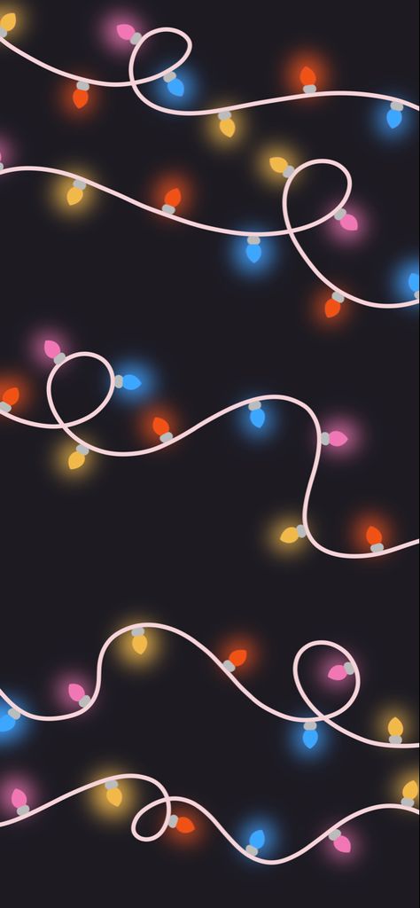 Christmas lights wallpaper created with Procreate ✨ Nightmare Before Christmas Phone Wallpaper, Festive Iphone Wallpaper, New Years Iphone Wallpaper Backgrounds, Christmas Wallpaper Drawing, Holiday Ipad Wallpaper, Black Friday Wallpaper, Dark Christmas Wallpaper Iphone, Christmas Wallpaper Dark Aesthetic, Winter Screensavers Wallpapers Iphone