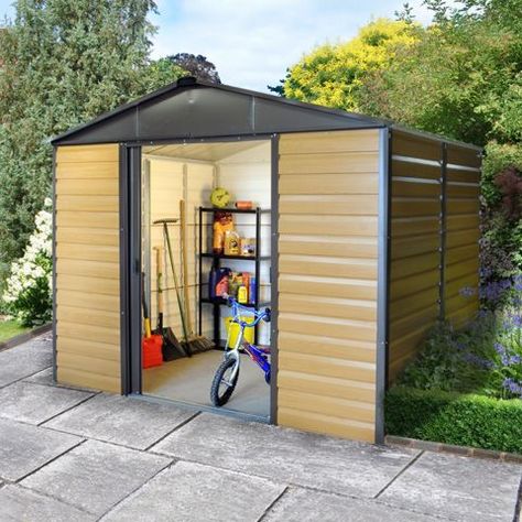 9'11 x 6'5 (3.03x1.97m) Yardmaster Balmoral 106WGL #Metal #Shed From Just £369 On http://bit.ly/2Gw5cpF Contemporary Fence Panels, Wooden Garden Buildings, Apex Roof, Tongue And Groove Panelling, Shed Sizes, Sheds For Sale, Large Sheds, Lattice Fence, Plastic Sheds