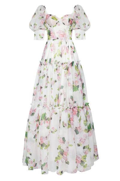 Floral dresses - Jardin de Fleurs ➤ Milla Dresses | USA, Worldwide delivery Bridgeton Wedding, Milla Dresses, Sheer Sleeve Dress, Princess Prom Dresses, Dress Weights, Pakaian Feminin, A Line Prom Dresses, Sleeves Dress, Floral Print Maxi Dress