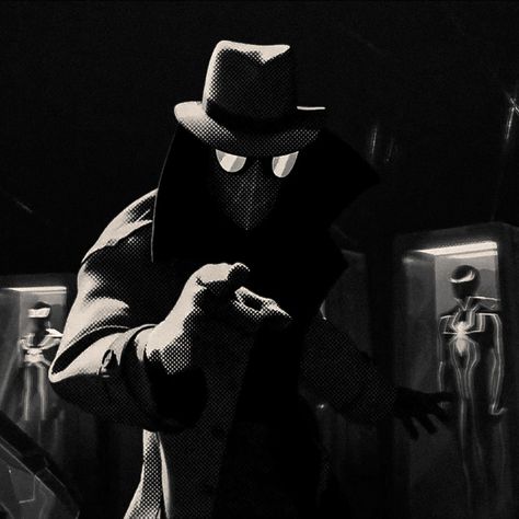 Noir Spiderman Pfp, Black Noir Spiderman, Spiderman Noir Pfp, Spider Noir Pfp, First Spiderman, Noir Spiderman, Spider Noir, Spiderman Noir, Peter Parker Spiderman