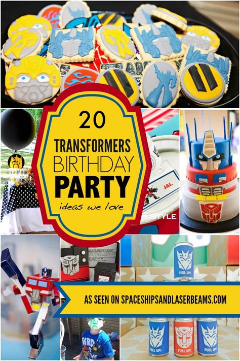 20 Transformers Birthday Party Ideas We Love                                                                                                                                                                                 More Transformers Birthday Party Ideas, Barnyard First Birthday, Transformers Birthday Party, Rescue Bots Birthday Party, Rescue Bots Party, Birthday Celebration Ideas, Rescue Bots Birthday, Transformers Birthday Parties, Transformers Birthday