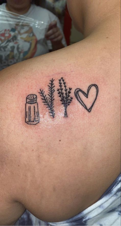 Salem Ma Tattoo, Salt And Pepper Tattoo, Salt Shaker Tattoo, Salt Tattoo, Practical Magic Tattoo, Practical Magic Movie, Movie Tattoo, Sibling Tattoos, Magic Tattoo