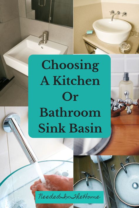 Choosing A Kitchen or Bathroom Sink Basin - Useful Tips. There are many options available for a kitchen or bathroom sink basin to help you make your decision regarding which one to buy for your home. #Bathroom #Kitchen #Basins #BathroomBasins #BathroomDecor #NeededInTheHome Bathroom Sink Basin Ideas, Bathroom Basins Ideas, Bathroom Basin Ideas, Kitchen Basins, Luxury Guest Bathroom, Salon Sink, Edwardian Bathroom, Vintage Luxury Bathroom, Luxury Spa Bathroom