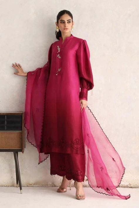 Raw Silk Dress, Organza Suits, Kurta Design, Dress Design Patterns, Designer Dresses Casual, Boutique Dress Designs, Party Wear Indian Dresses, Dress Indian Style, Fancy Dress Design