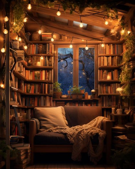 Dream Library Cozy Reading Room, Home Library Aesthetic, Cozy Reading Room, Cozy Reading Chair, Isometric Room, Cozy Home Library, Room Illustration, Cozy Library, Pallet Bed