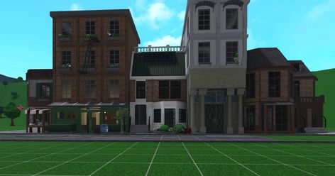 Bloxburg Realistic City Ideas, Town In Bloxburg Layout, Bloxburg New York Apartment Layout, Bloxburg Town Colour Scheme, City Building Bloxburg, New York Bloxburg City, Bloxburg Town Aesthetic, Bloxburg Street Layout, Bloxburg Appartement Building