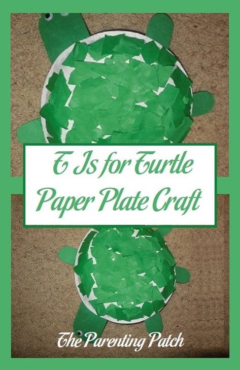 Crafts With Paper Plates, Paper Plate Turtle, T Is For Turtle, Letter T Crafts, Letter T Activities, Crafts With Paper, Turtle Craft, Green Activities, Preschool Letter Crafts