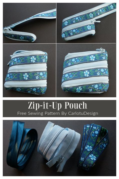 DIY All Zipper Around Pouch Free Sewing Tutorial Zipper Purse Pattern Free, Diy Bag With Zipper, Zipper Projects, Diy Pouch No Zipper, Wallet Sewing Pattern, Zipper Crafts, Handbag Sewing Patterns, Zipper Pencil Case, Sewing Machine Basics