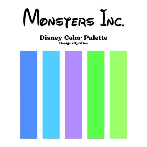 Goofy Color Palette, Monsters Inc Color Palette, Disney Colors Palette, Inside Out Color Palette, Disney Color Combos, Disney Movie Color Palettes, Disney Characters Color Palette, Disney Color Palette Character Design, Disney Character Color Palettes