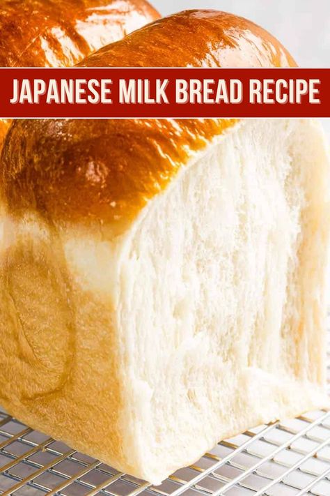 Japanese Milk Bread Recipe, Asian Bread, Loaf Bread Recipe, Hokkaido Milk Bread, Japanese Milk Bread, Milk Bread Recipe, Japanese Bread, Sandwich Bread Recipes, Homemade Bread Recipes Easy