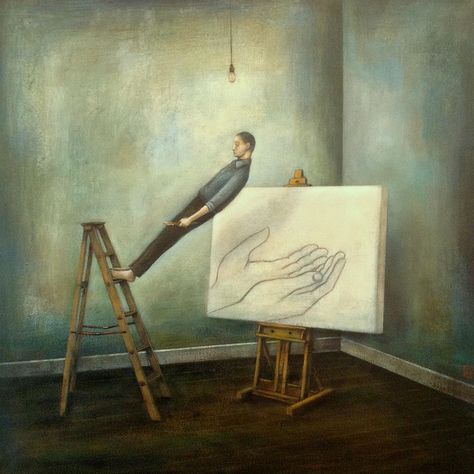 Poetic Acrylic Paintings by Duy Huynh http://www.thisiscolossal.com/2015/02/poetic-acrylic-paintings-by-duy-huynh/ Duy Huynh, Colossal Art, Human Condition, Room Decorations, Art And Illustration, Surreal Art, Surrealism, Art Inspo, Art Reference