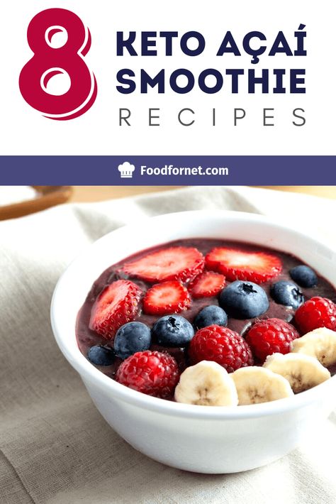 Keto Acai Bowl Recipe, Pocs Diet, Keto Acai Bowl, Açaí Smoothie, Acai Smoothie Recipe, Acai Berry Smoothie, America Recipes, Acai Recipes, Beach Eats