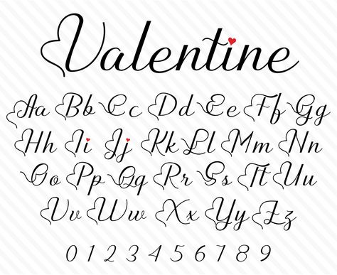 Heart Font Alphabet Hand Lettering, Love Fonts, Brother Png, Boy Fonts, Font Love, Love Font, Valentine Font, Romantic Fonts, Lettering Guide