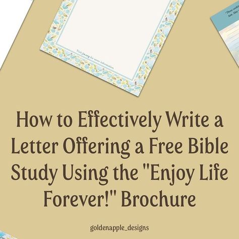 Jw Letter Writing Samples September Campaign, Jw Letter Writing Samples Bible Study, Enjoy Life Forever Jw Letter, Personal Bible Study Ideas Jw, Jw Bible Study Ideas, Jw Personal Study Ideas Jehovah Witness, Jw Letter Writing Samples, Jehovah Witness Fashion, Jw Scriptures