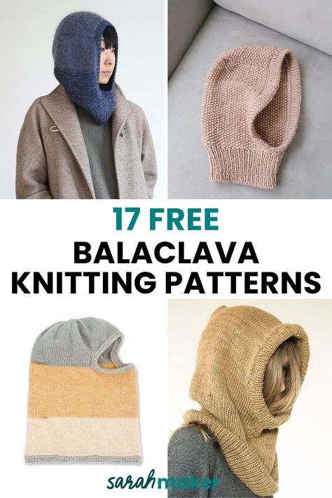 Whether you love spending time outside in the winter or just want to stay warm and cozy, knit balaclavas are the best way to keep your head and face toasty! They come in many styles – tight-fitting for sports, loose and stylish for wearing around town, or anything in between! Find your next balaclava knitting pattern in this collection of 17 free balaclava knitting patterns for beginner and intermediate knitters. Cavetown Balaclava Pattern, How To Make A Balaclava Scarf, Knit Ski Mask Pattern Free, Cowl Hood Knitting Patterns Free, Hood Knitting Pattern Free, Kids Balaclava Knitting Pattern Free, Crochet Baclava Pattern Free, Knitting Balaclava Free Pattern, Knit Hood Pattern Free