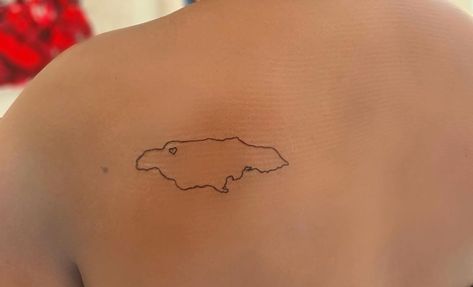 Heart at Montego Bay Jamaica Outline Tattoo, Jamaica Tattoo Ideas, Map Tattoo Design, Jamaica Tattoo, Jamaica Map, Map Tattoo, Map Tattoos, Montego Bay Jamaica, Montego Bay