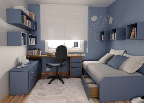 20 Teen Bedroom Ideas Bilik Tidur Lelaki, Cool Bedrooms For Boys, Teenager Bedroom Boy, Teenage Boy Room, Apartment Storage, Boy Bedroom Design, Teenage Room, Small Bedroom Designs