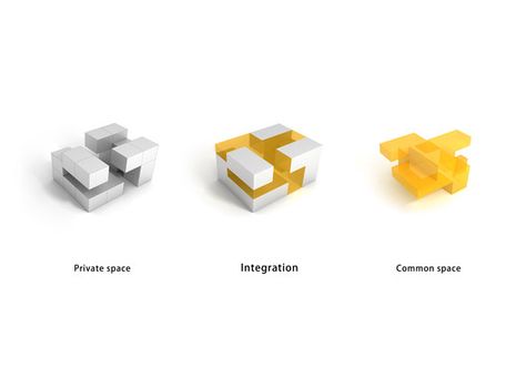 Parti Model Architecture, Architecture Massing, Shared House, Architectural Diagrams, Architecture Concept Diagram, Concept Diagram, Architecture Design Concept, Diagram Architecture, Japan Design