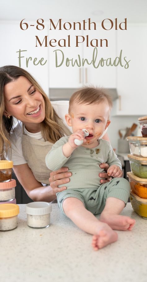 A 6 – 8 month old meal plan that you can prep ahead of time to save time and money! This meal prep will focus on iron-rich foods which is very important in this stage. 8 Month Old Meal Prep, 6 Month Old Meal Plan, 8 Month Old Meal Plan, Meal Prep For 8 Month Old Baby, Baby Meal Plan, Meal Prep Plan, 8 Month Baby, All About Mom, Meal Prep Plans