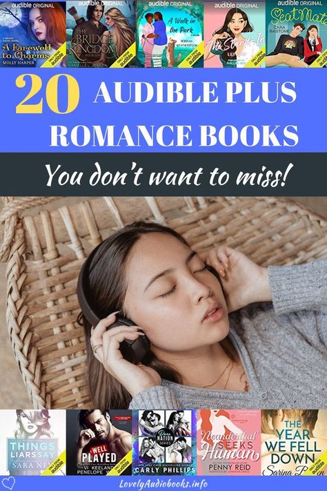 Ran out of books to read or listen to? Love romance audiobooks? Audible Plus includes over 10,000 audiobooks, and over 1000 of these are romance titles. And new releases are added every month! Here are 20 Audible plus romance books you don't want to miss! In this list of Audible Plus romance book recommendations, you'll find paranormal romance audiobooks, contemporary romance audiobooks, college romance audiobooks, romantic comedy audiobooks, and more! Romance Book Recommendations, Romantic Comedy Books, Romance Audiobooks, Best Romantic Comedies, College Romance, Romance Series Books, Historical Romance Books, Best Audiobooks, Audible Books