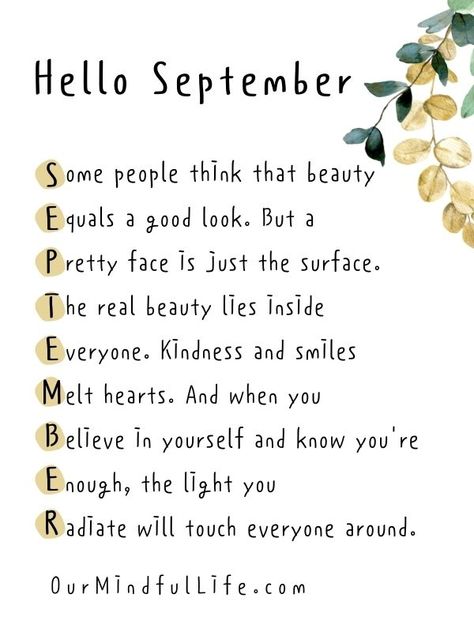 Hello September Quotes, September Quotes, Neuer Monat, New Month Quotes, Calendar Quotes, Our Mindful Life, Monthly Quotes, Hello September, When You Believe