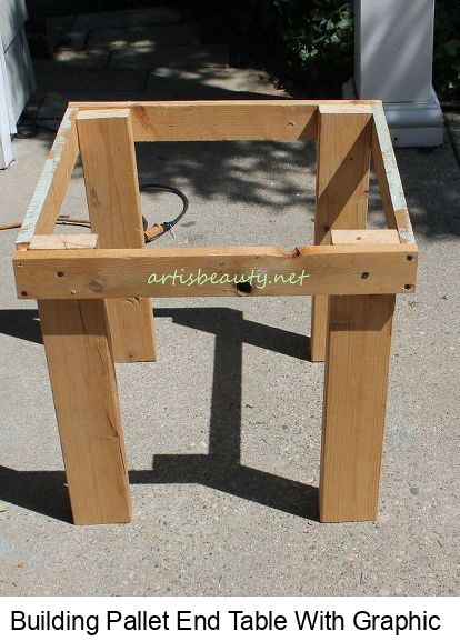 Have you ever wanted to know how to build your very own end table using FREE pallet wood. Well now's your chance. Head on over to see how its done! and with a F… #pallet How To Build A Small Side Table, Pallet End Table, Pallet End Tables, Its Done, Outdoor End Tables, Paper Graphic, Wood Patio Furniture, Wood End Table, Diy End Tables