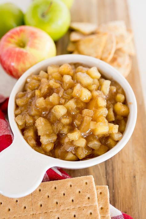 apple pie dip in a white bowl Pie, Apple Pie Dip Recipe, Apple Pie Dip, Pip And Ebby, Cold Dip, Apple Pie Desserts, Cold Dip Recipes, Pie Dip, Cooking With Karli