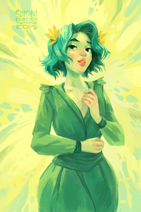 Green girl.  I keep going for the green skin tones lately ¯\_(ツ)_/¯ Lps Drawings, Green Hair Girl, Skins Characters, Witch Drawing, Skin Paint, Green Characters, Person Drawing, Green Skin, Mahō Shōjo