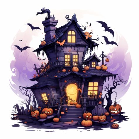 Haunted House Concept Art, House Drawing Aesthetic, Halloween Haunted House Drawing, Spooky House Drawing, House Png Images, Haunted House Aesthetic, Cute Haunted House, Halloween Haunted House Diy, Haunted House Clipart