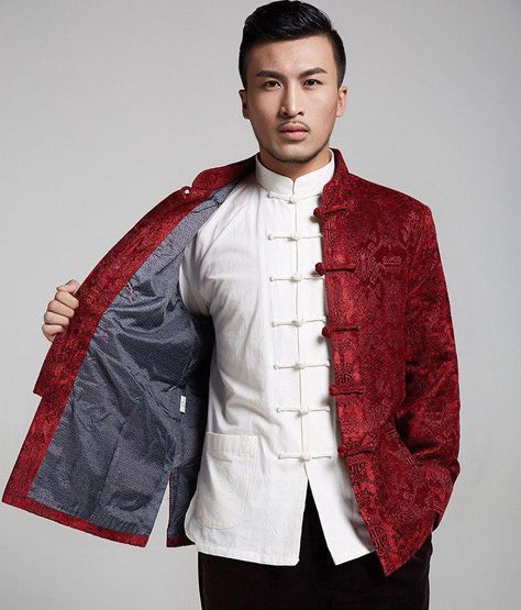 Ancient Chinese Clothing Men, Chinese Outfits Traditional, Chinese Clothing For Men, Men Formal Outfit, Chinese Suit, Asian Suits, Chinese New Year Outfit, Mens Vest Fashion, Western Outfits Men