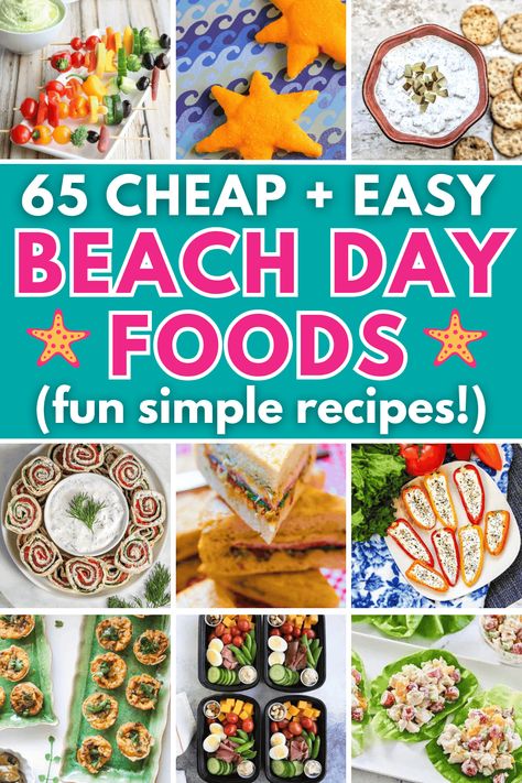 Summer Snacks For Kids On The Go, What Food To Take To The Beach, Best Beach Picnic Food Ideas, Easy Healthy Beach Meals, Beach Snacks For Family, Dinner Ideas For Beach Vacation, Summer Beach Meals, Best Beach Meals, Snack For The Beach