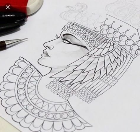 Egyptian Sleeve, Cleopatra Tattoo, Egyptian Drawings, Eyes Ideas, Egypt Tattoo, Frida Art, Tattoo Zeichnungen, Draw Eyes, Geniale Tattoos