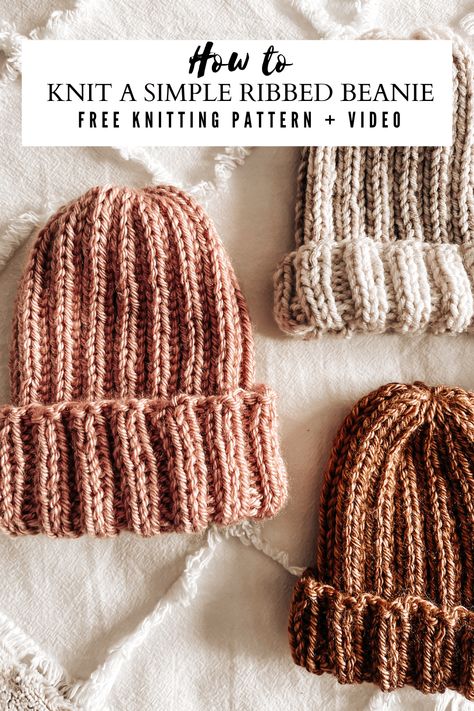 Baby Knitting Patterns Free Newborn Hat, Free Baby Hat Knitting Patterns Newborns, How To Knit Hats For Beginners, Knitting Newborn Hats, Newborn Knit Hat Pattern Free Easy, Simple Hat Knitting Pattern, Newborn Baby Hats Knitting Pattern, Newborn Knitted Hat Pattern Free, Knitted Newborn Hats