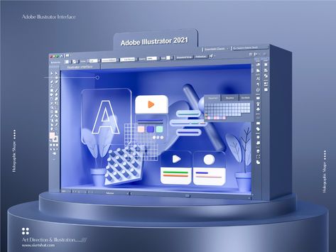 Adobe Illustrator 3D interface on Behance 3d Ui Design, 3d Posters, Illustrator 3d, 3d Ui, Fluent Design, 3d Cinema, 3d Concept, 3d Artwork, Maxon Cinema 4d