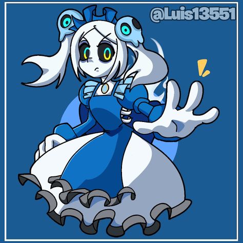 Fanart of Marie from Skullgirls with the Megalomaniac Skin or the Sans Skin Marie Skullgirls Art, Skullgirls Memes, Marie Skullgirls, Skullgirls Fanart, Sans Fanart, Skull Girls, Cool Pixel Art, Splatoon, Pixel Art