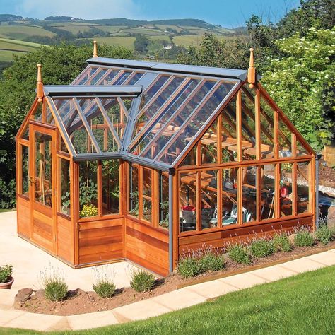 wood greenhouse - Google Search Pretty Greenhouse, Cute Greenhouse, Unique Greenhouse, Greenhouse Projects, Perfect Yard, Beautiful Greenhouse, Wooden Greenhouse, Greenhouse Diy, Best Greenhouse